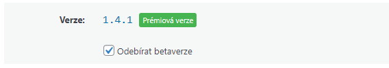 Enabling beta versions in the plugin's account settings