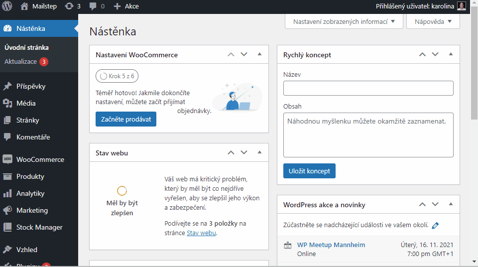 Clearing the Mailstep stock status synchronization cache in WooCommerce → Status → Tools